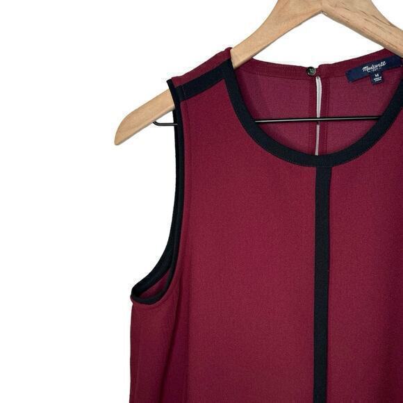 Madewell Sleeveless Burgundy Blouse Keyhole Back C1‎ - Picture 3 of 5